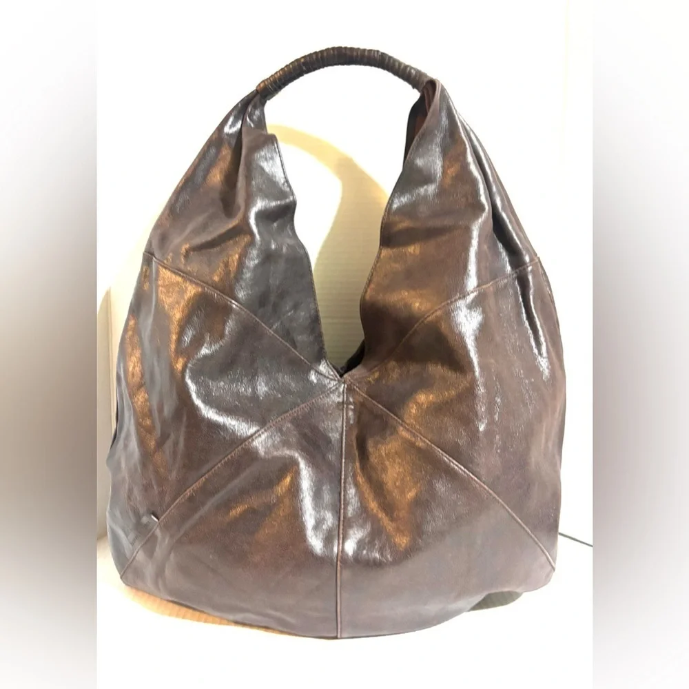 Banana Republic Dark Brown Leather Hobo Bag
